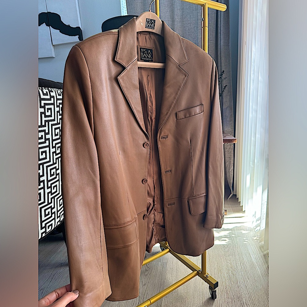 Jos A Bank leather jacket